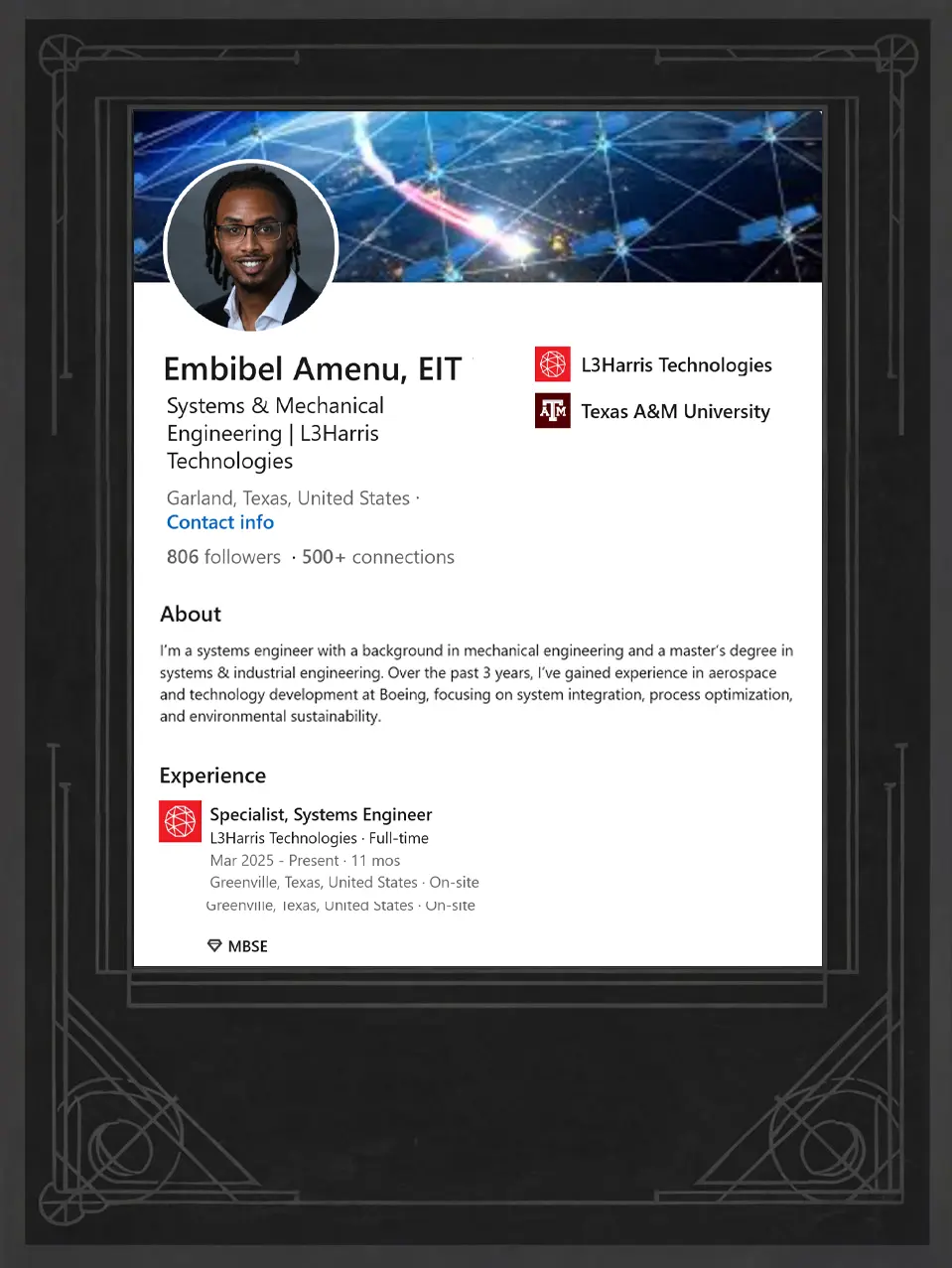 Mid level Engineer LinkedIn Portfolio